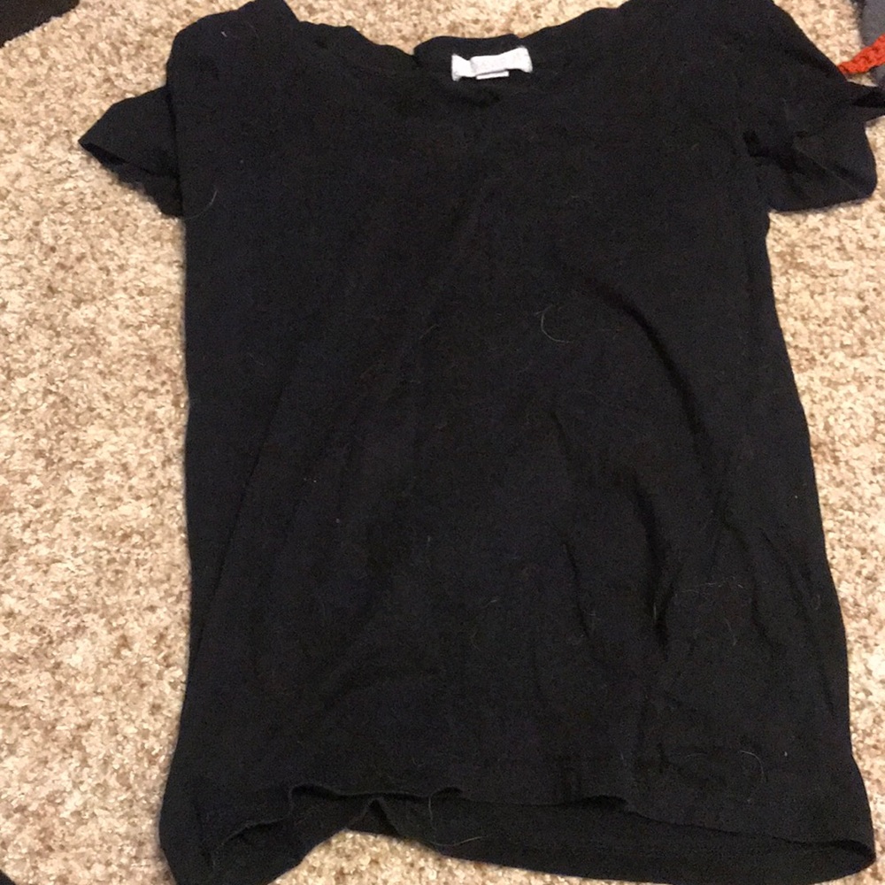 black v-neck top